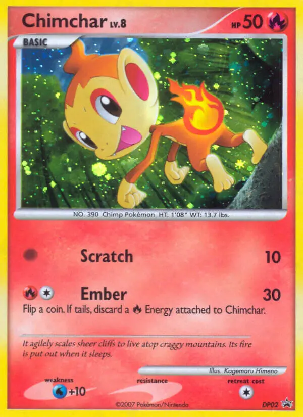 Chimchar Common Pokemon card #DP02 from DP Black Star Promos