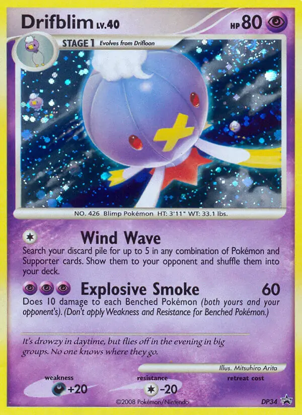 Drifblim Common Pokemon card #DP34 from DP Black Star Promos