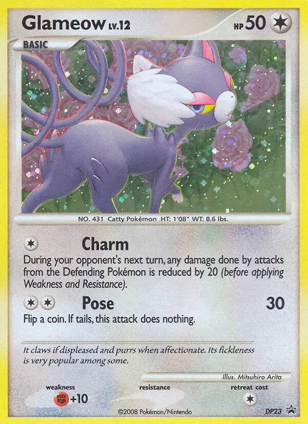 Glameow Common Pokemon card #DP23 from DP Black Star Promos