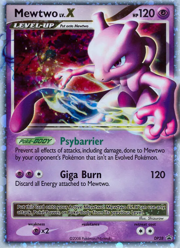 Mewtwo Common Pokemon card #DP28 from DP Black Star Promos