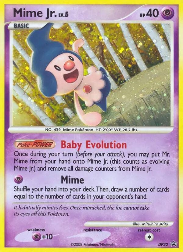 Mime Jr. Common Pokemon card #DP22 from DP Black Star Promos