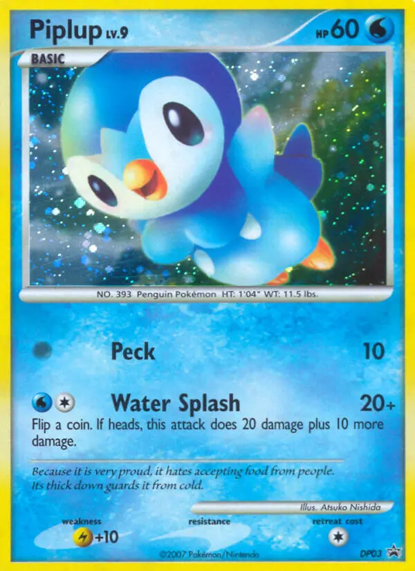 Piplup Common Pokemon card #DP03 from DP Black Star Promos