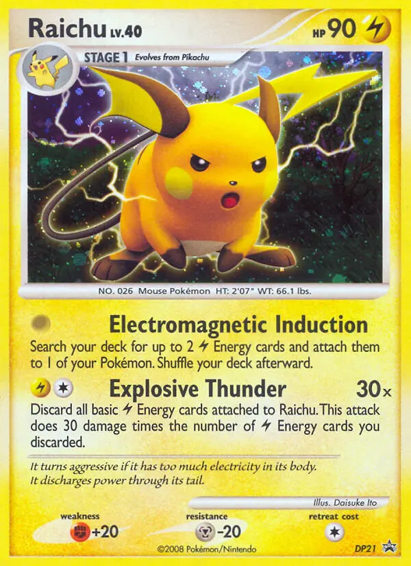 Raichu Common Pokemon card #DP21 from DP Black Star Promos