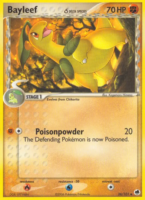 Bayleef δ Uncommon Pokemon card #26 from Dragon Frontiers