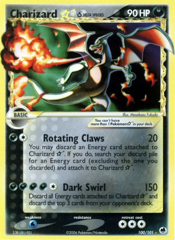 Charizard Star δ Rare Pokemon card #100 from Dragon Frontiers