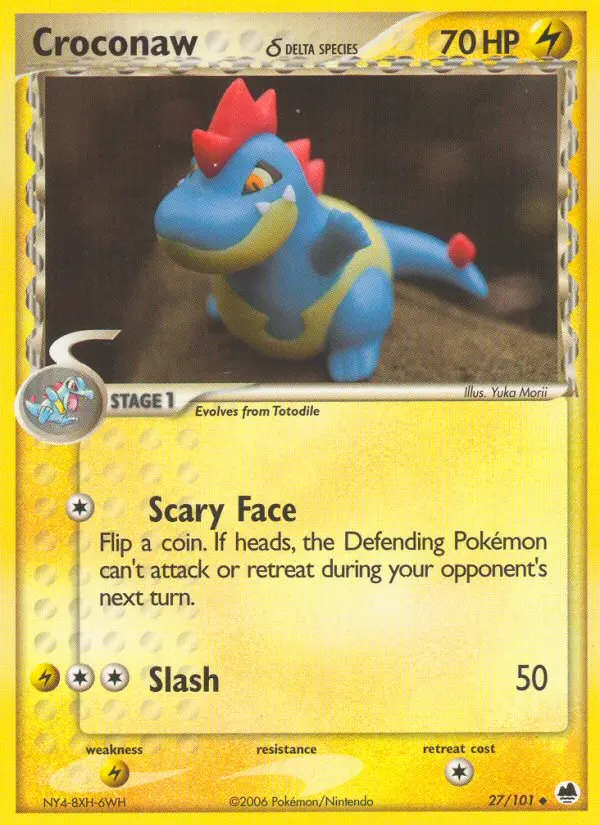 Croconaw δ Uncommon Pokemon card #27 from Dragon Frontiers