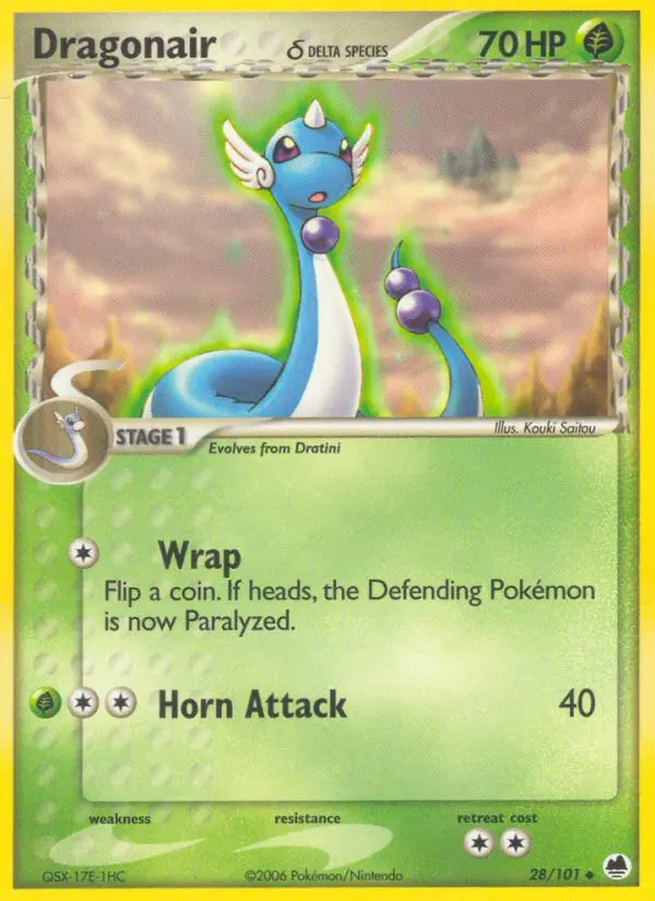 Dragonair δ Uncommon Pokemon card #28 from Dragon Frontiers