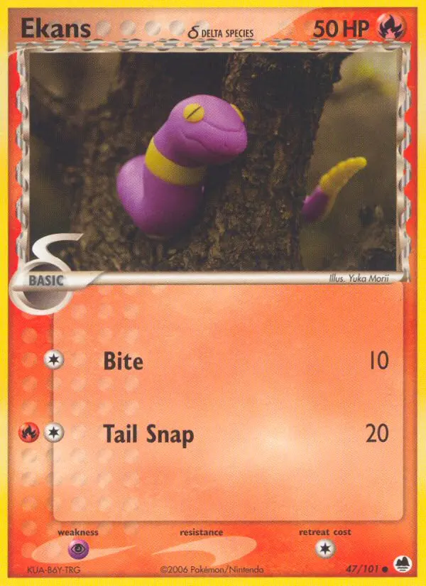 Ekans δ Common Pokemon card #47 from Dragon Frontiers