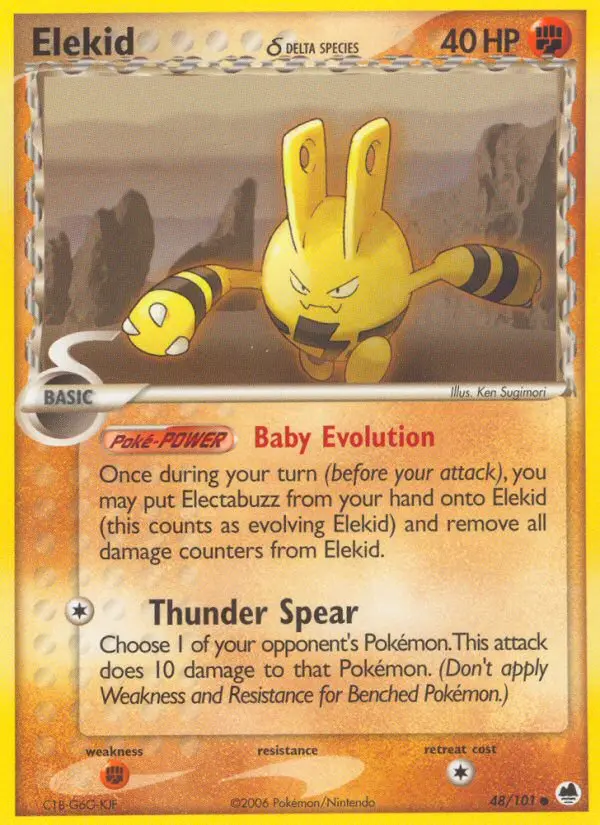 Elekid δ Common Pokemon card #48 from Dragon Frontiers