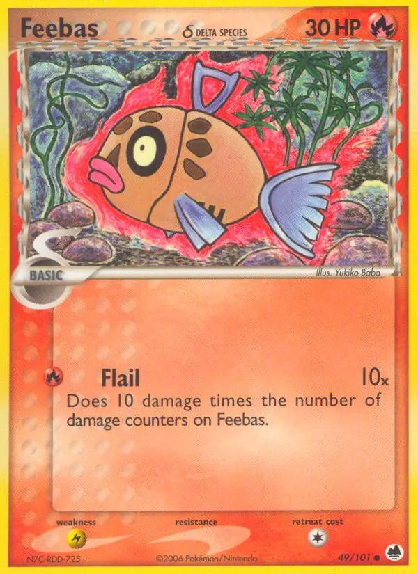 Feebas δ Common Pokemon card #49 from Dragon Frontiers