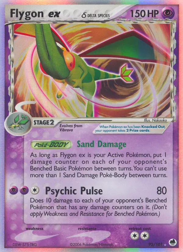 Flygon ex δ Rare Pokemon card #92 from Dragon Frontiers