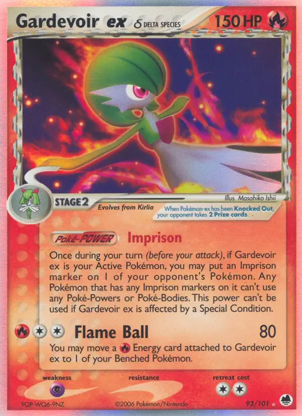 Gardevoir ex δ Rare Pokemon card #93 from Dragon Frontiers