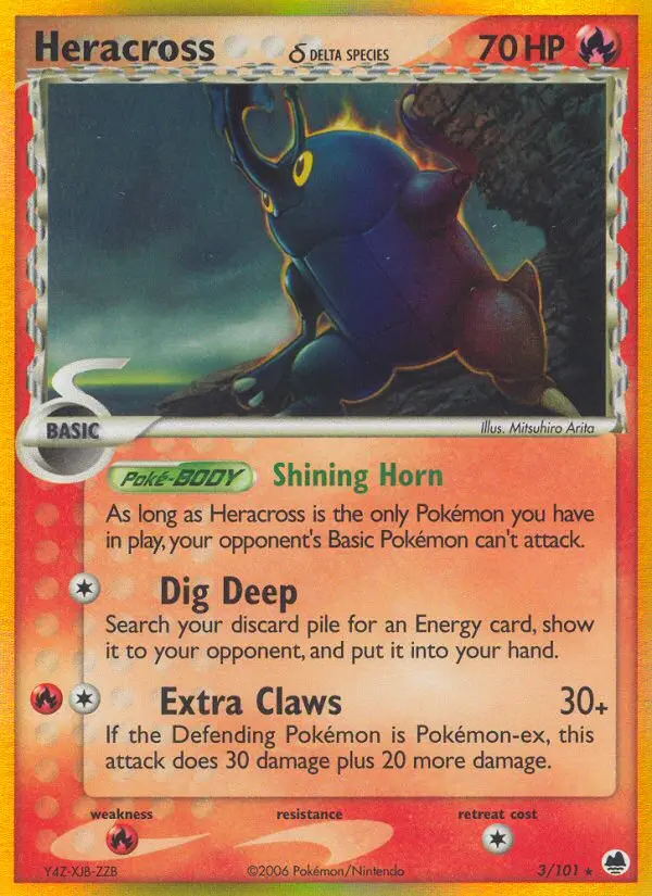 Heracross δ Rare Pokemon card #3 from Dragon Frontiers