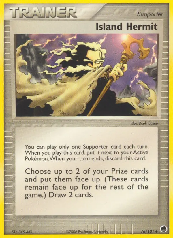 Island Hermit Uncommon Pokemon card #76 from Dragon Frontiers