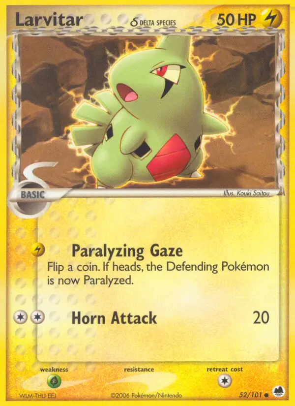 Larvitar δ Common Pokemon card #52 from Dragon Frontiers