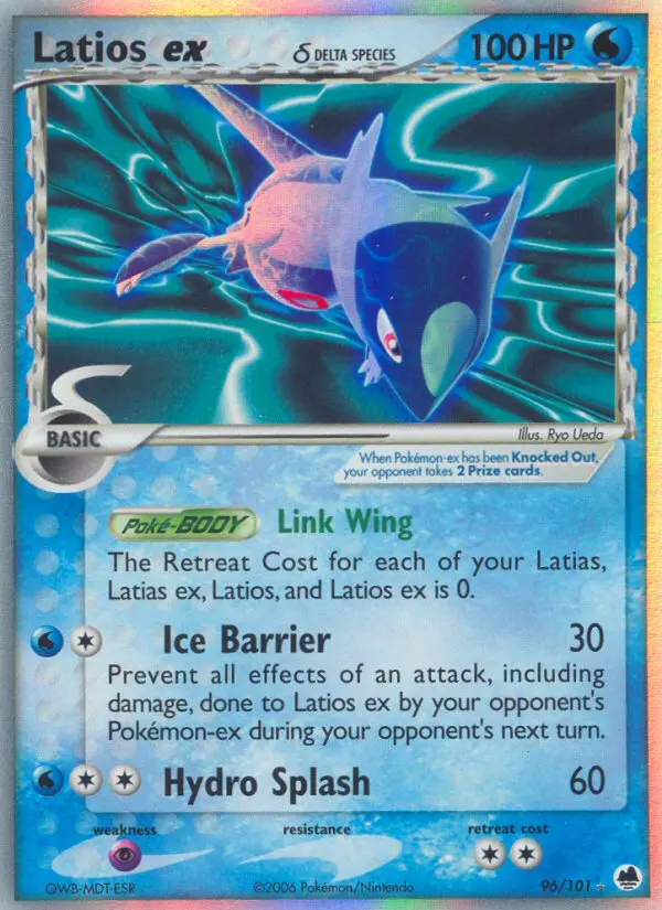 Latios ex δ Rare Pokemon card #96 from Dragon Frontiers