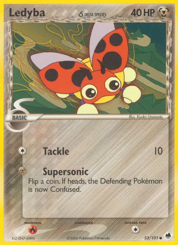 Ledyba δ Common Pokemon card #53 from Dragon Frontiers