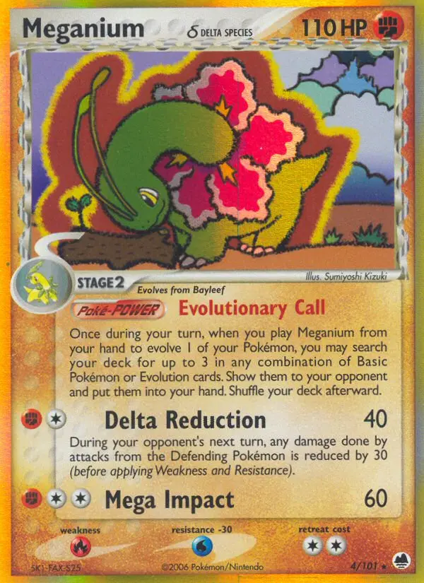 Meganium δ Rare Pokemon card #4 from Dragon Frontiers