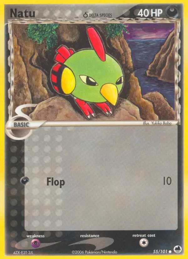 Natu δ Common Pokemon card #55 from Dragon Frontiers