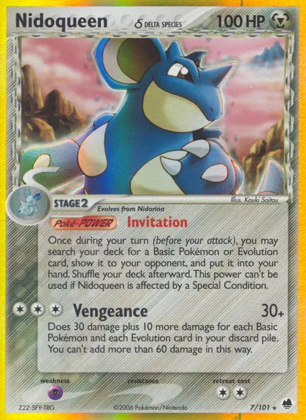 Nidoqueen δ Rare Pokemon card #7 from Dragon Frontiers