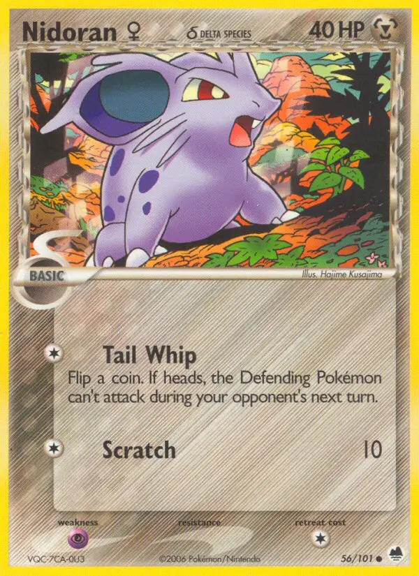 Nidoran♀ δ Common Pokemon card #56 from Dragon Frontiers