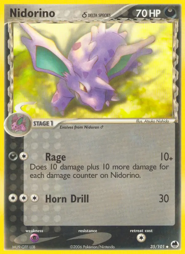 Nidorino δ Uncommon Pokemon card #35 from Dragon Frontiers