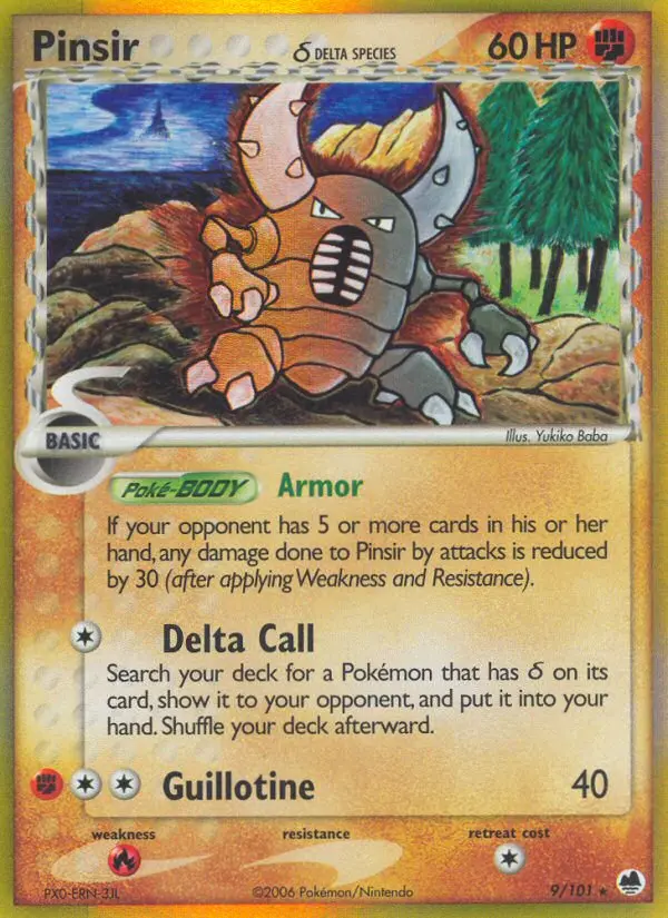 Pinsir δ Rare Pokemon card #9 from Dragon Frontiers