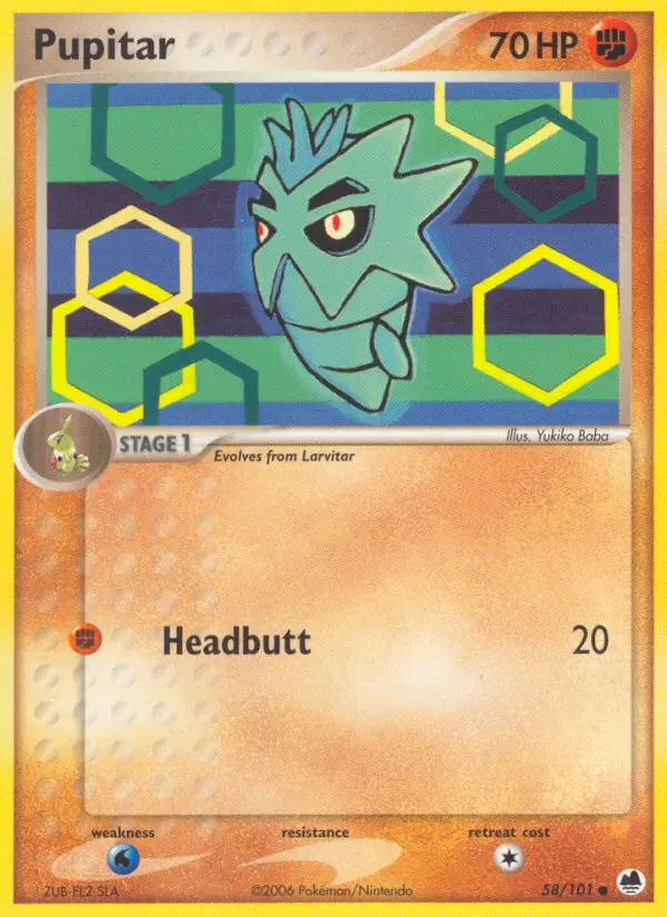 Pupitar Common Pokemon card #58 from Dragon Frontiers