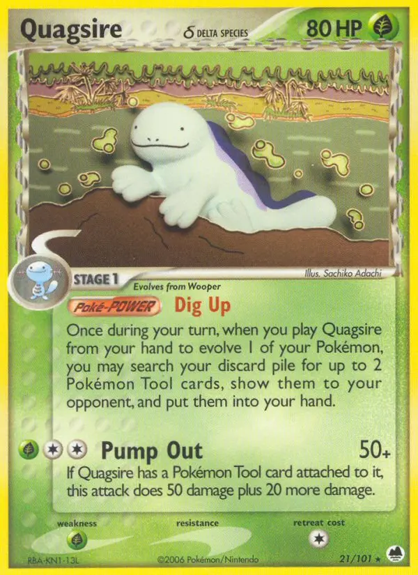Quagsire δ Rare Pokemon card #21 from Dragon Frontiers