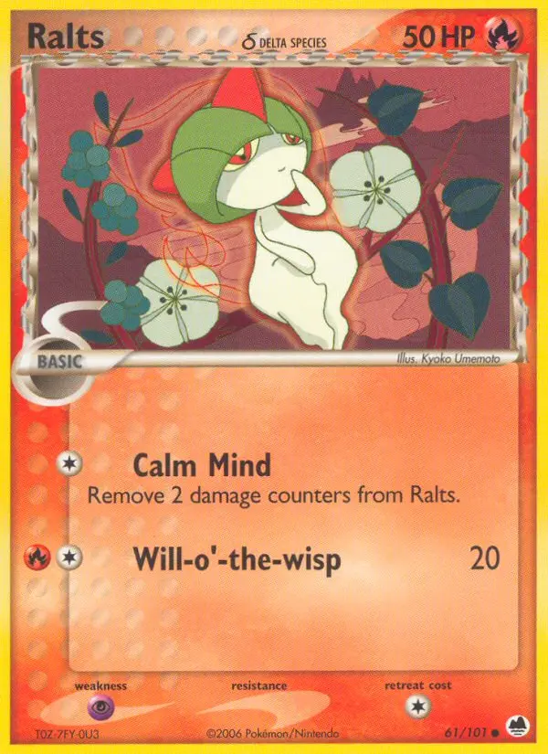 Ralts δ Common Pokemon card #61 from Dragon Frontiers