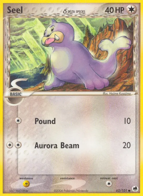 Seel δ Common Pokemon card #62 from Dragon Frontiers