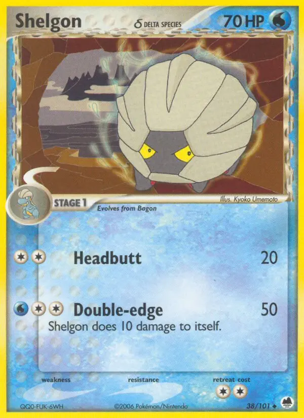 Shelgon δ Uncommon Pokemon card #38 from Dragon Frontiers