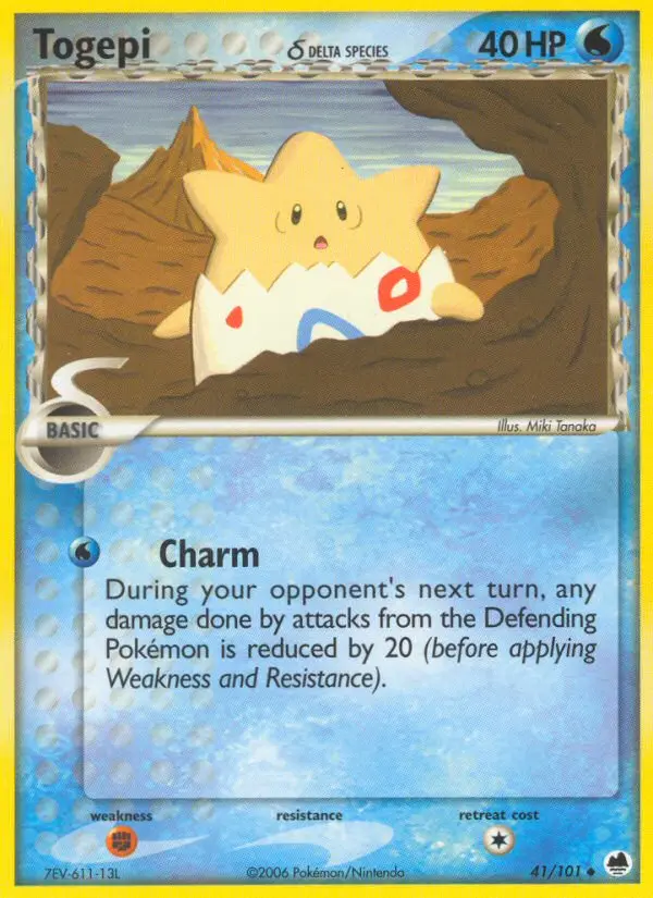 Togepi δ Uncommon Pokemon card #41 from Dragon Frontiers