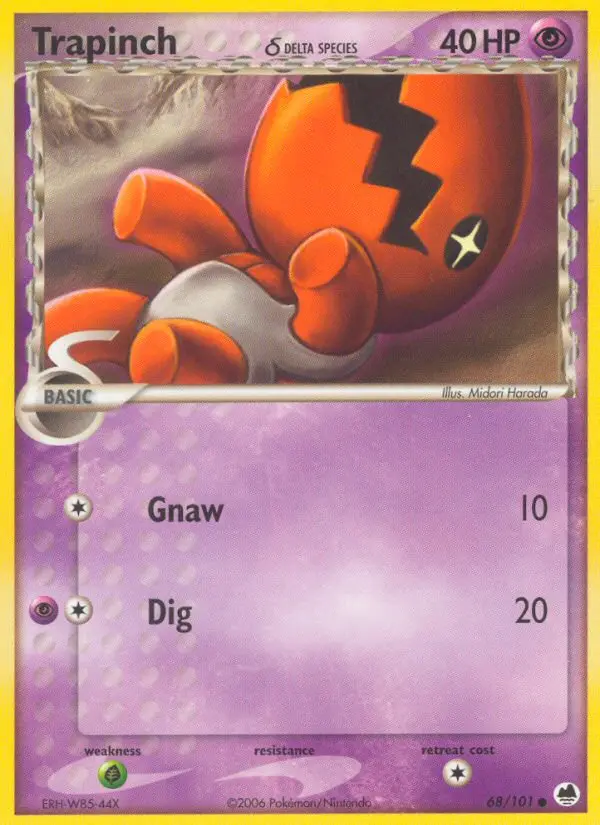 Trapinch δ Common Pokemon card #68 from Dragon Frontiers
