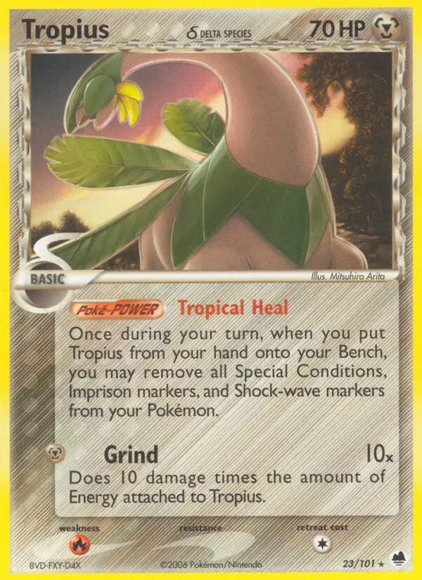 Tropius δ Rare Pokemon card #23 from Dragon Frontiers