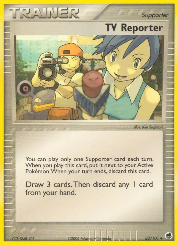 TV Reporter Uncommon Pokemon card #82 from Dragon Frontiers