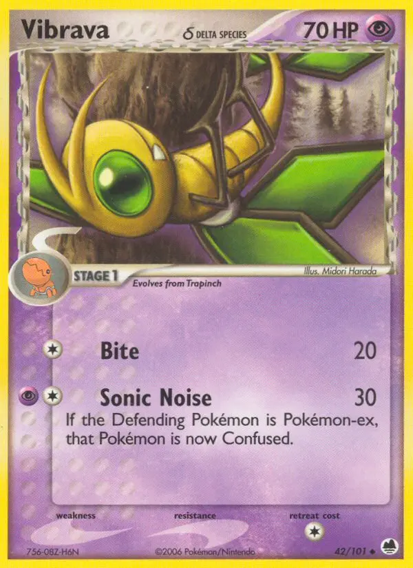 Vibrava δ Uncommon Pokemon card #42 from Dragon Frontiers
