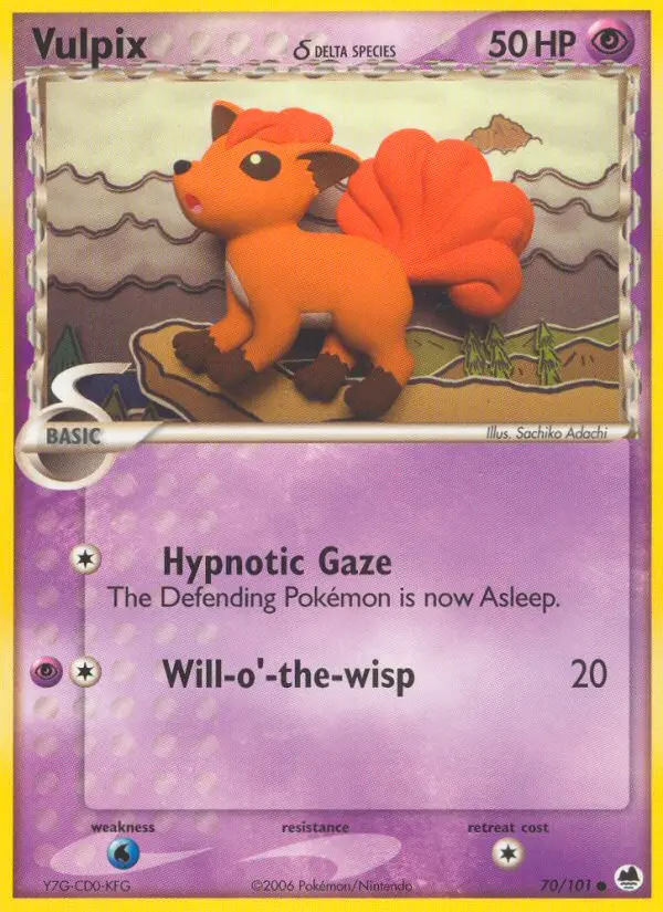Vulpix δ Common Pokemon card #70 from Dragon Frontiers