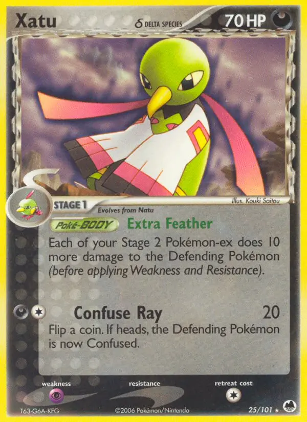 Xatu δ Rare Pokemon card #25 from Dragon Frontiers