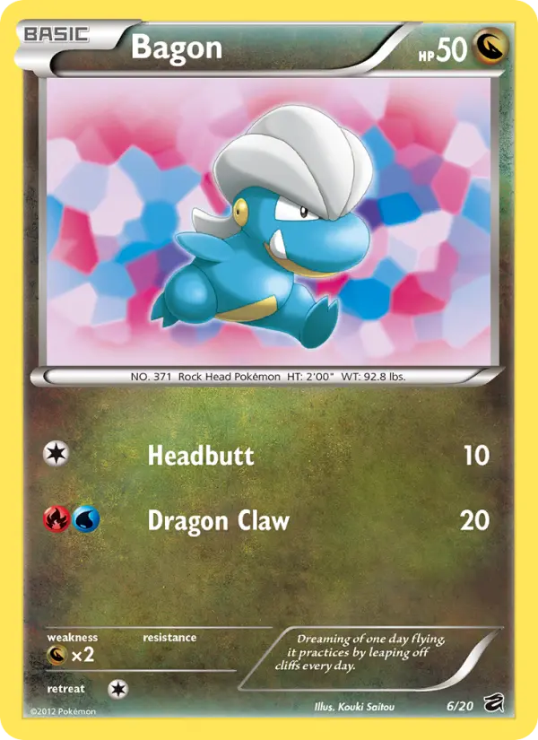 Bagon Rare Pokemon card #6 from Dragon Vault