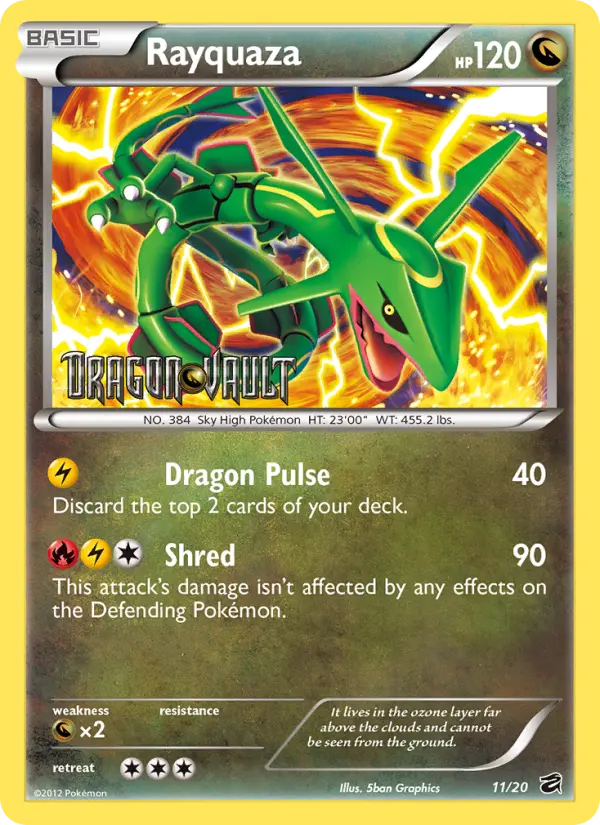 Rayquaza Rare Pokemon card #11 from Dragon Vault