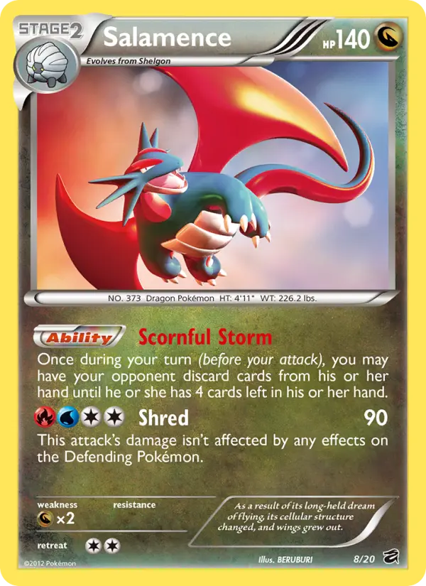 Salamence Rare Pokemon card #8 from Dragon Vault