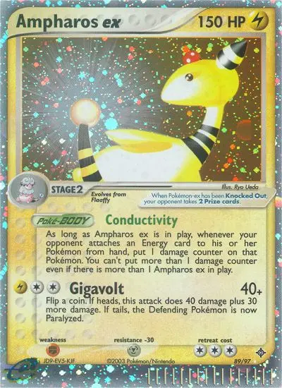 Ampharos ex Rare Pokemon card #89 from Dragon