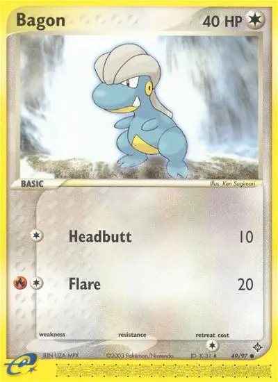 Bagon Common Pokemon card #49 from Dragon