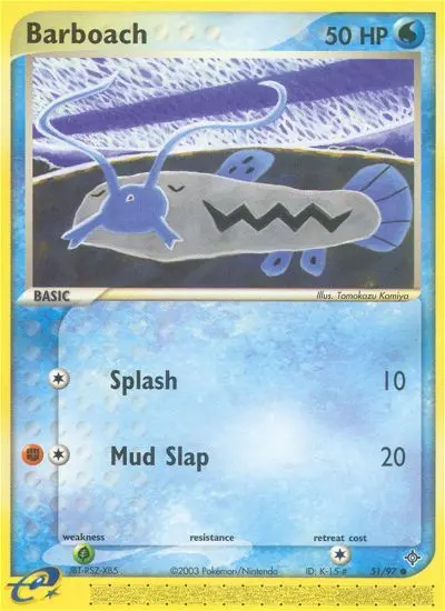 Barboach Common Pokemon card #51 from Dragon