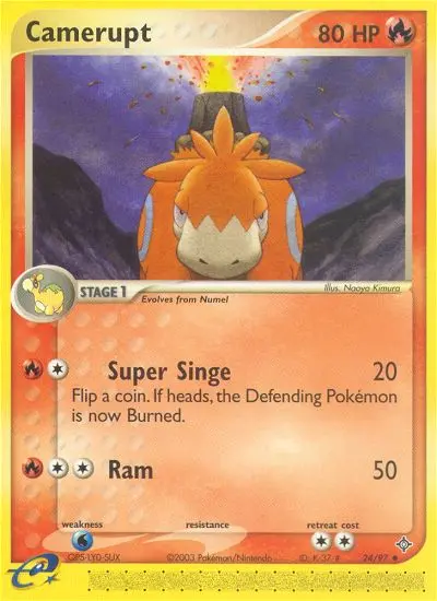 Camerupt Uncommon Pokemon card #24 from Dragon