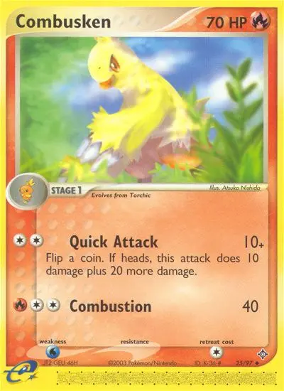 Combusken Uncommon Pokemon card #25 from Dragon