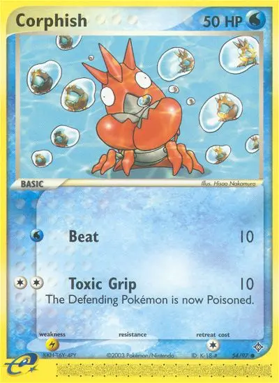 Corphish Common Pokemon card #54 from Dragon