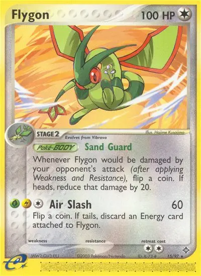 Flygon Rare Pokemon card #15 from Dragon