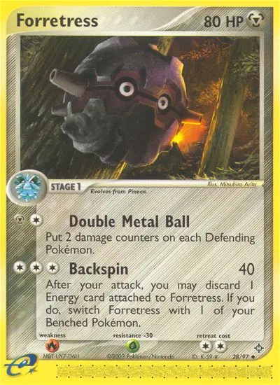 Forretress Uncommon Pokemon card #28 from Dragon